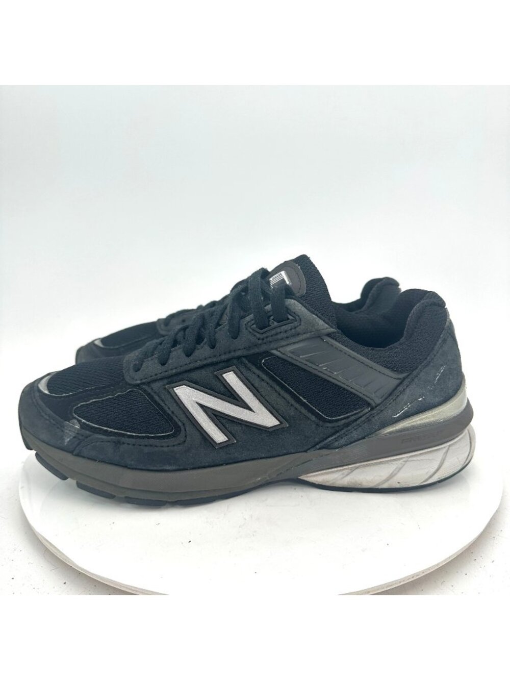 New Balance 990V5 Women Size 10.5 W990BK5 Black White Suede Training Shoes